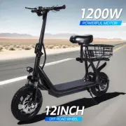 Electric Scooter Adult 1200W 50KM/H 12" Tire 50km Foldable Travel Electric Bike