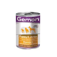 在飛比找PChome24h購物優惠-【12罐組】義大利啟蒙Gemon主食狗罐-幼母犬雞肉+火雞肉