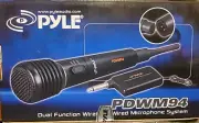 Pyle PDWM94 Portable Wireless/wired Microphone Transmitter Set Brand New