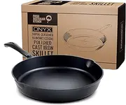 [GARUET] Cast Iron Skillets Nonstick - Pre Seasoned Frying Pan Cookware Pan for Cooking (Polished, 25 cm)