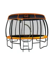 [Kahuna] Trampoline 12ft Free Safety Net Spring Pad Roof Mat Ladder Basketball Orange