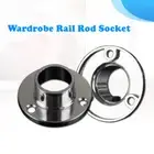 Round Wardrobe Rail Rod Socket End Support Bracket Rings Zinc Alloy 19/22/25mm