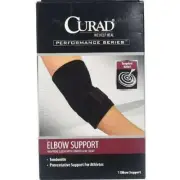 Curad Elbow Support Neoprene Sleeve With Compression Strap Black Small