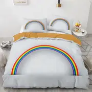 v2568 Bed Sheets Rainbow Girl 3 Duvet Cover Set Doona Cover Bed Linen Bedding Bed Sheets IU2568