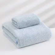 GGP Blue Luxury White Bath Towel And Hand Towel Set Ultra Soft And Absorbent