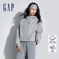 在飛比找momo購物網優惠-【GAP】女裝 防風防雨連帽外套-灰色(890008)