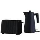 NEW Alessi Plisse Electric Kettle & Toaster Set Black