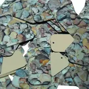 Rectangle Sequin 1.5" Brown Stone Rocks Pebbles Gravel Gold Metallic