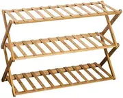 [LEDON] 6-Tier Folding Shoe Rack – Bamboo Wooden Shelf Stand Storage Organizer Cabinet (3 Tier)