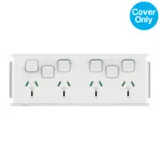Clipsal Pro Quad Powerpoint 10A + 2 Extra Switches Skin White | P3015-4XXC-XW