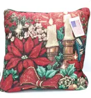 Christmas Tapestry Evening Solitude Sandra Bergeron Decorative Throw Pillow