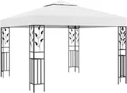 [vidaXL] Stable Outdoor Gazebo 3x3 m - Rust-Resistant Steel Construction - Weather-Proof Vented Canopy - White
