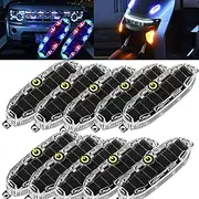 LED Lights for Car,10pcs Solar Wireless LED Lights,10 LED Waterproof Anti-Collision Led Emergency Warning Lights,High Brightness Wireless LED Lights for Car Drone Truck Motorcycle Aircraft(Vibration)