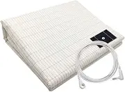 Grounding Sheets, Soft Conductive Grounding Bed Sheets, 95% Cotton and 5% Soft Silver Thread, Anti-Static Bed Sheets with Grounding Cord for Better Sleep, 60 x 80 Inch, Plaid