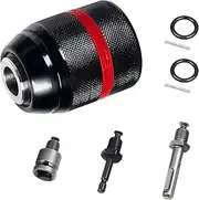 Keyless Drill Chuck for Milwaukee, 1/2-20UNF Mount 1.5-13mm Self-tighten Drill Chuck for Hand Drill Impact Driver, with 3/8" SDS-Plus Shank 1/2" Impact Wrench Adapter 1/4" Hex Shank