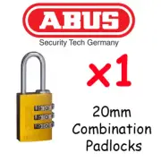 Combination Padlocks - Resettable ABUS 20mm High quality - YELLOW
