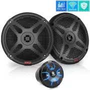 Pyle Dual 6.5” Waterproof Marine Speakers w Amplified Bluetooth Receiver PLMRKT8