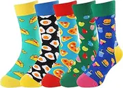 [BONANGEL] Boys Socks Fun Novelty Animal Design Socks Crazy Space Socks Funny Cute Food Kids socks 5 pairs
