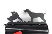 German Shorthair Pointer & Pheasant Hunting Dog Metal Mailbox Topper Matte Black