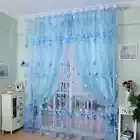 Romantic Tulips Window Curtain Creative Floral Translucent Tulle Door Drape