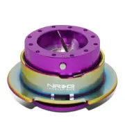 NRG Aluminum Steering Wheel Quick Release Adapter Gen 2.5 Purple/Neo Chrome Ring