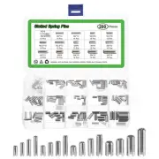 200Pcs Roll Pin Assortment Set 304 Stainless Steel Slotted Spring Pins, Silver