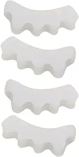 2 Pairs Toe Separators, Soft Gel Toe Spacers to Correct Bunions, Toe Stretcher (White, 7.3 * 2.5 * 1.4cm)