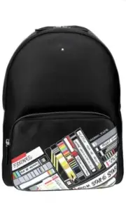 MONTBLANC Meisterstück Black LTHR Mix Tapes Graphic Motif Backpack 123732