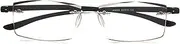 Lightweight TR Rimless Reading Glasses for Men, Trendy Tinted Lens Glasses, Blue Light Blocking Computer Readers