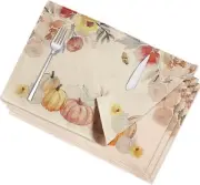 Set of 4 Farmhouse Dining Table Reversible Place Mats for Kitchen