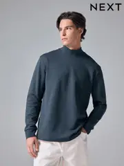Grey Soft Touch Long Sleeve Turtle Neck T-Shirt (Q82147) | $25