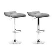 NNEDSZ Set of 2 Fabric Bar Stools Swivel Bar Stools- Grey Chrome