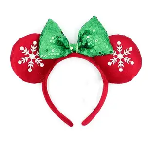 迪士尼聖誕節米奇米妮耳朵髮箍 跨年可愛聖誕帽交換禮物