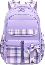 [Generic] Kawaii Backpack For Girls, Cute Preppy Aesthetic Y2k Plaid Bow Backpack For School