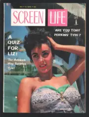 MAG: Screen Life 5/1958-Skye-Liz Taylor swimsuit cover-Ricky Nelson-Dorothy M...