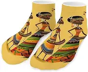 [QMNVBDS] Creative African Culture Socks Ankle Length Socks Casual Short Socks for Women Men Low Cut Sports Socks Running Socks No Show Socks Ankle Socks Athletic Socks Workout Socks, Style, One Size