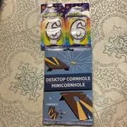 6th Or 66th Birthday Candles Cake Supplies With Cornhole Game CC5