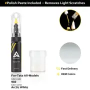 Touch Up Paint For Tata All Models 902 Arctic White With Polish Paste
