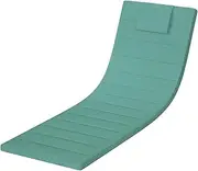 Elvoki Quilted Chaise Lounge Outdoor Patio Furniture Cushions | Water-Resistant Patio Chair Cushions | Durable, High-Density Foam Outdoor Chair Cushions (Teal, 74"x23")