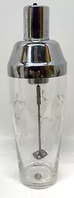 Vintage SSS Glass MCM Cocktail Mixer Atomic Chrome Battery Powered NOS