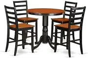 [East West Furniture] JAFA5-BLK-W 5 Piece Pub Table and 4 Chai