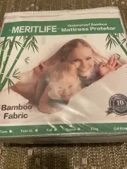 Meritlife Waterproof Bamboo Mattress Protector California King Size