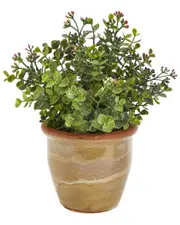 Nearly Natural Eucalyptus & Sedum Succulent Artificial Plant in Ceramic Planter