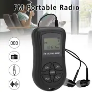 Portable Pocket Digital FM Radio LCD Stereo Walking Receiver+Earphone+Neck Strap