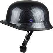 Motorcycle Helmet Ultra Thin Beanie Hat German Style Open Face Helmet, DOT Approved Half Helmet for Men and Women C,Medium
