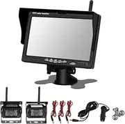 Manan 7" Wireless Rear View Monitor +2 WiFi Reverse Reversing Camera Screen Kit Caravan Car Bus Truck 12V