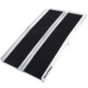 EQUIPMED 123cm Portable Folding Aluminium Access Ramp, 272kg Rated, Black Ultra-Grip, for Wheelchair, Mobility Scooter