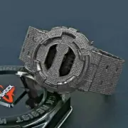Black Gold Tone Custom Casio G-Shock GD -100 Watch Simulated Diamonds Band 8.5 "