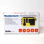 Kaito KA-001 Weathermate Pocket Crank Powered Radio AM/FM LED Flashlight Camping