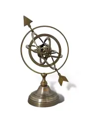 Vintage Brass Armillary Sphere: Timeless Elegance with Intricate 6-Ring